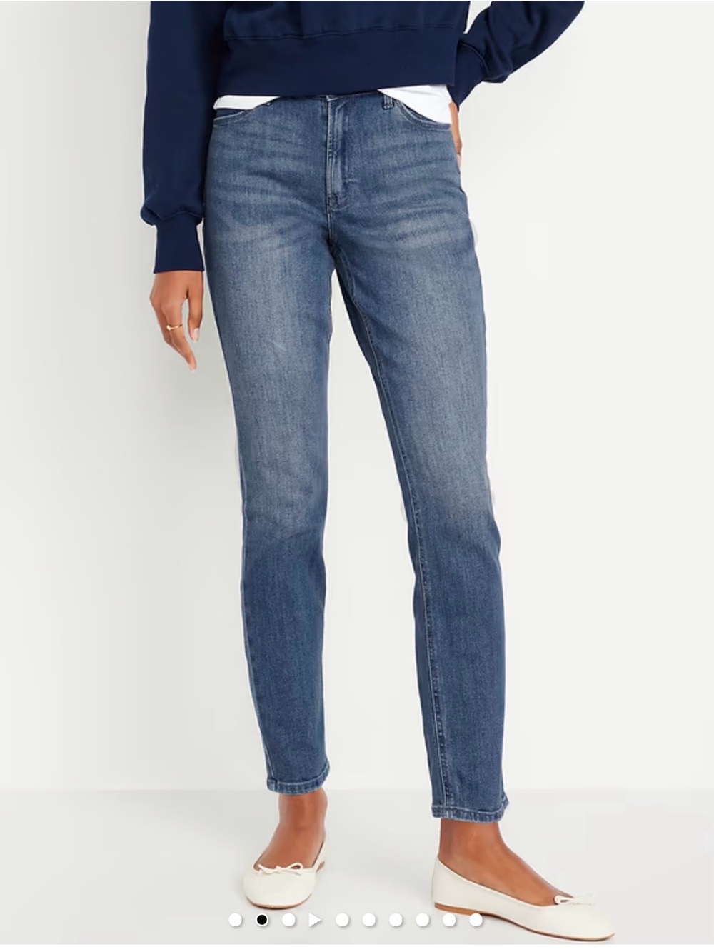 Old Navy Women's Medium Blue Straight-Leg Jeans